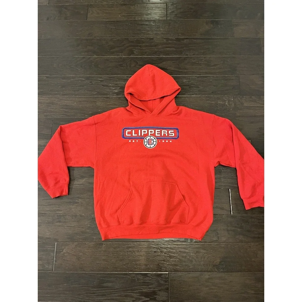NBA LA‎ Clippers Red Pullover Hoodie Mens XL Est 1984 Graphic Sweatshirt